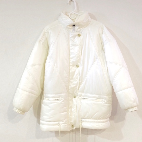 London Fog Unisex Cream Puffer Coat - Picture 3 of 7
